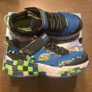 Skechers Mega-Craft Kids Blue and Black Sneakers